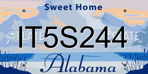 IT5S244 Alabama License Plate