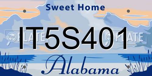 IT5S401 Alabama License Plate