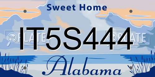 IT5S444 Alabama License Plate