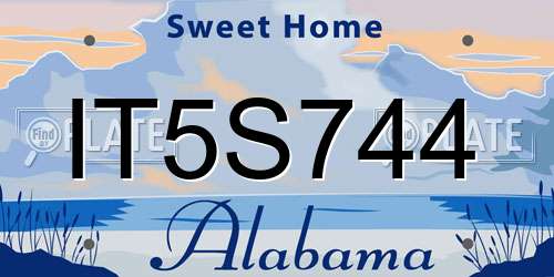 IT5S744 Alabama License Plate