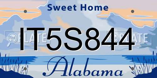 IT5S844 Alabama License Plate
