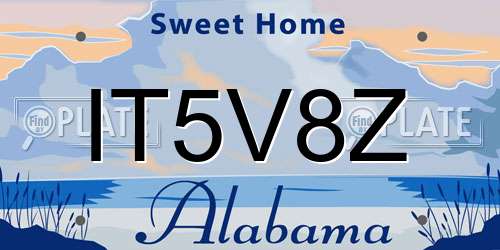 IT5V8Z Alabama License Plate