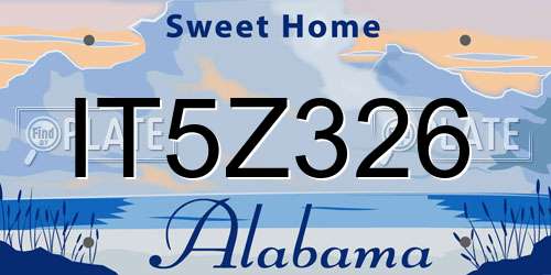 IT5Z326 Alabama License Plate