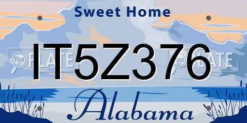 IT5Z376 Alabama License Plate