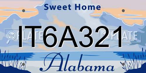 IT6A321 Alabama License Plate