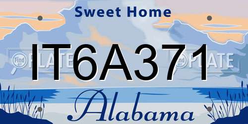 IT6A371 Alabama License Plate