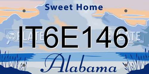 IT6E146 Alabama License Plate