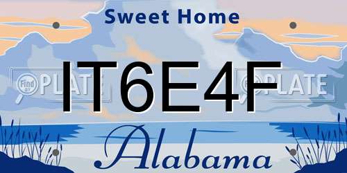 IT6E4F Alabama License Plate