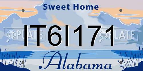 IT6I171 Alabama License Plate