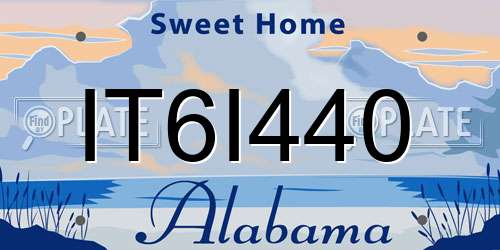 IT6I440 Alabama License Plate