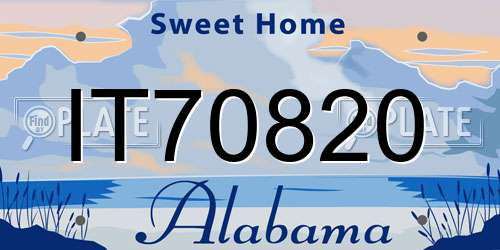 IT70820 Alabama License Plate
