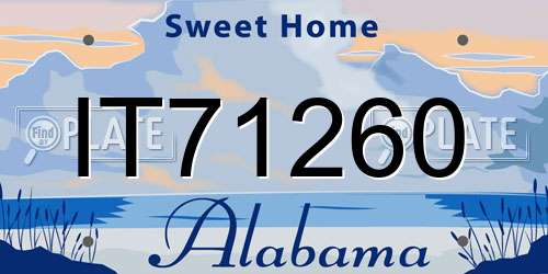 IT71260 Alabama License Plate