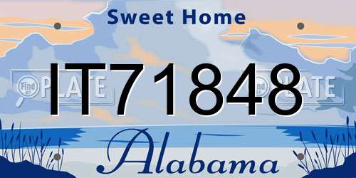 IT71848 Alabama License Plate