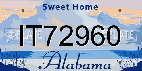 IT72960 Alabama License Plate