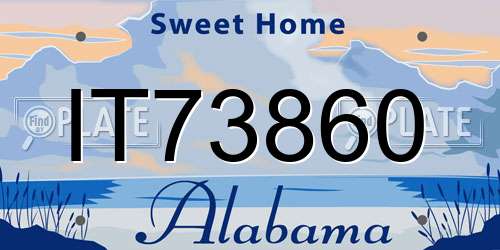 IT73860 Alabama License Plate