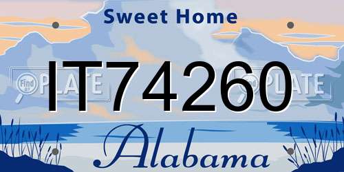 IT74260 Alabama License Plate
