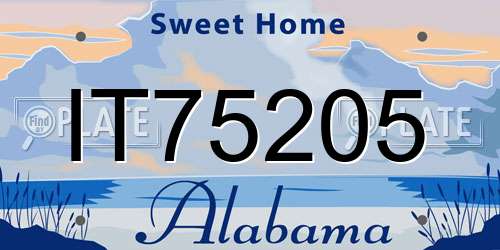 IT75205 Alabama License Plate