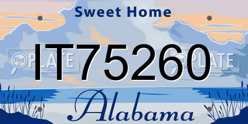 IT75260 Alabama License Plate