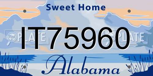 IT75960 Alabama License Plate