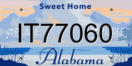 IT77060 Alabama License Plate