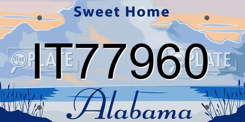 IT77960 Alabama License Plate