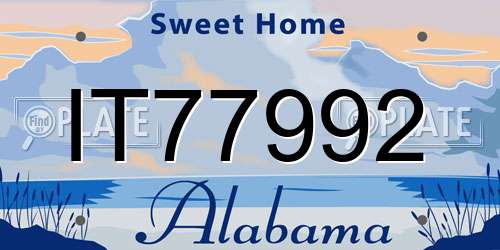 IT77992 Alabama License Plate