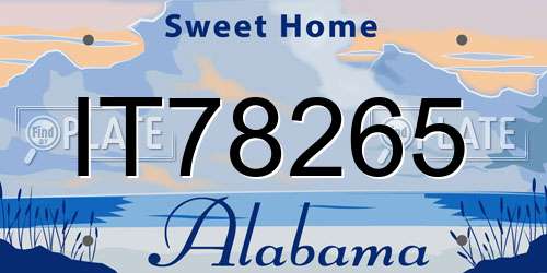 IT78265 Alabama License Plate