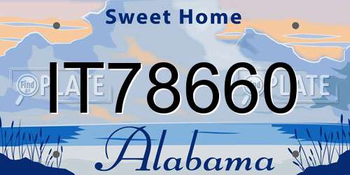 IT78660 Alabama License Plate