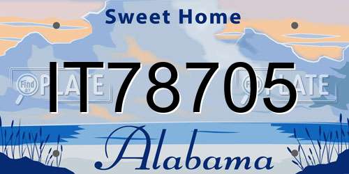 IT78705 Alabama License Plate