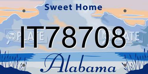 IT78708 Alabama License Plate