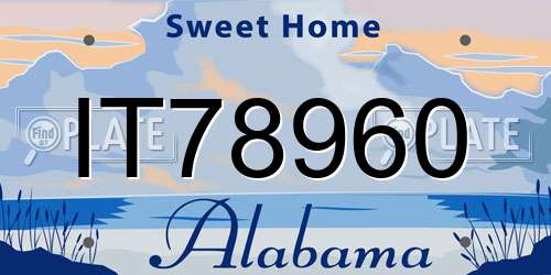 IT78960 Alabama License Plate