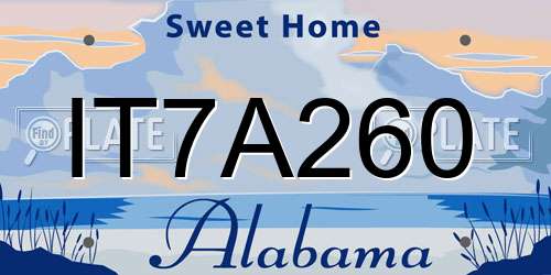 IT7A260 Alabama License Plate