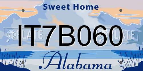IT7B060 Alabama License Plate
