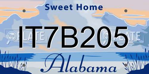 IT7B205 Alabama License Plate