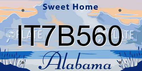 IT7B560 Alabama License Plate