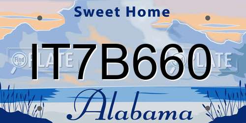 IT7B660 Alabama License Plate