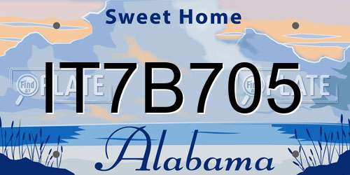 IT7B705 Alabama License Plate