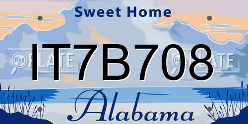 IT7B708 Alabama License Plate