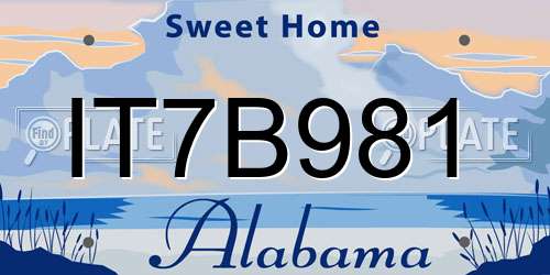 IT7B981 Alabama License Plate