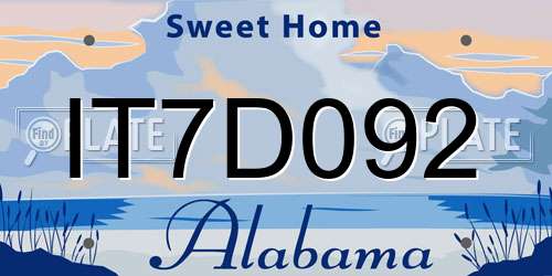 IT7D092 Alabama License Plate