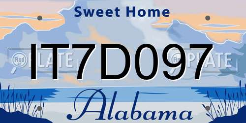 IT7D097 Alabama License Plate