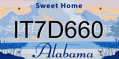 IT7D660 Alabama License Plate