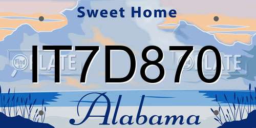 IT7D870 Alabama License Plate