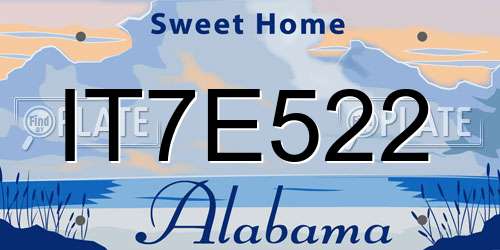 IT7E522 Alabama License Plate