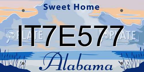 IT7E577 Alabama License Plate