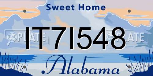 IT7I548 Alabama License Plate