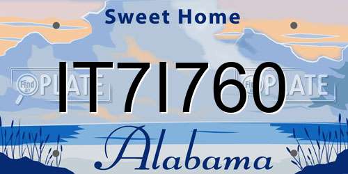 IT7I760 Alabama License Plate