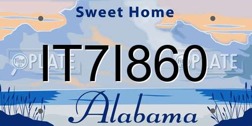 IT7I860 Alabama License Plate