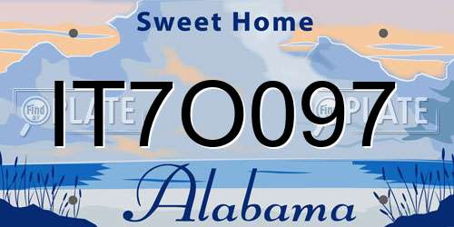 IT7O097 Alabama License Plate