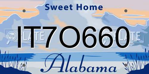 IT7O660 Alabama License Plate